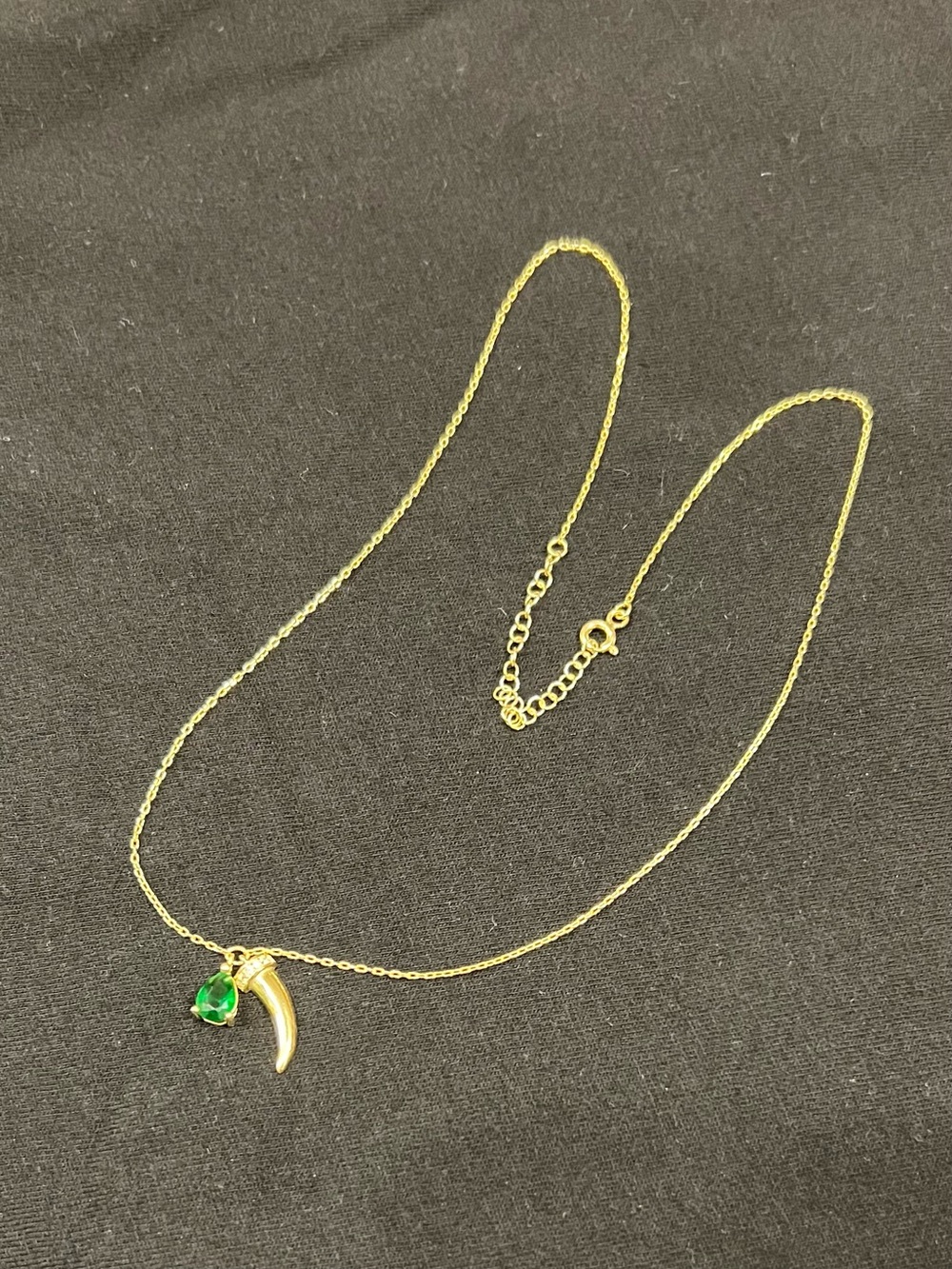14k over s925 emerald necklace